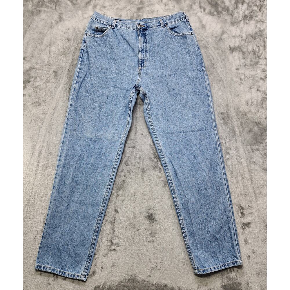 Vintage 90s Lands End Jeans Womens 18 TALL Blue High Rise Tapered Mom Casual